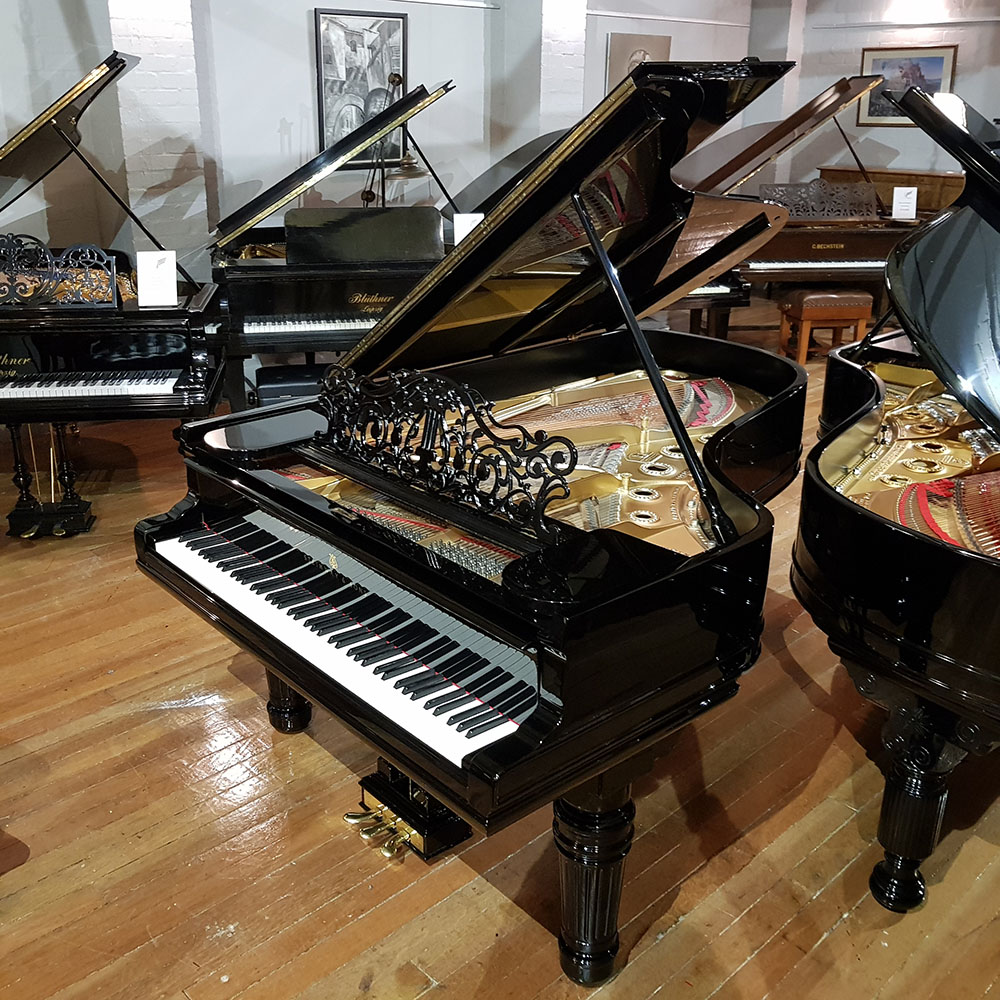 Restored Steinway Model B grand piano, in a black polyester case. for sale.