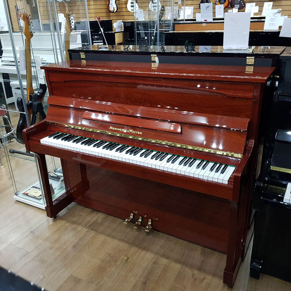 Monington & Weston upright piano, in a mahogany case, for sale.